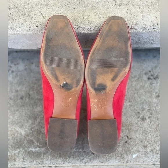 Naturalizer Clea Red Suede Loafer, silver heels, sized‎ 10 - Picture 6 of 10